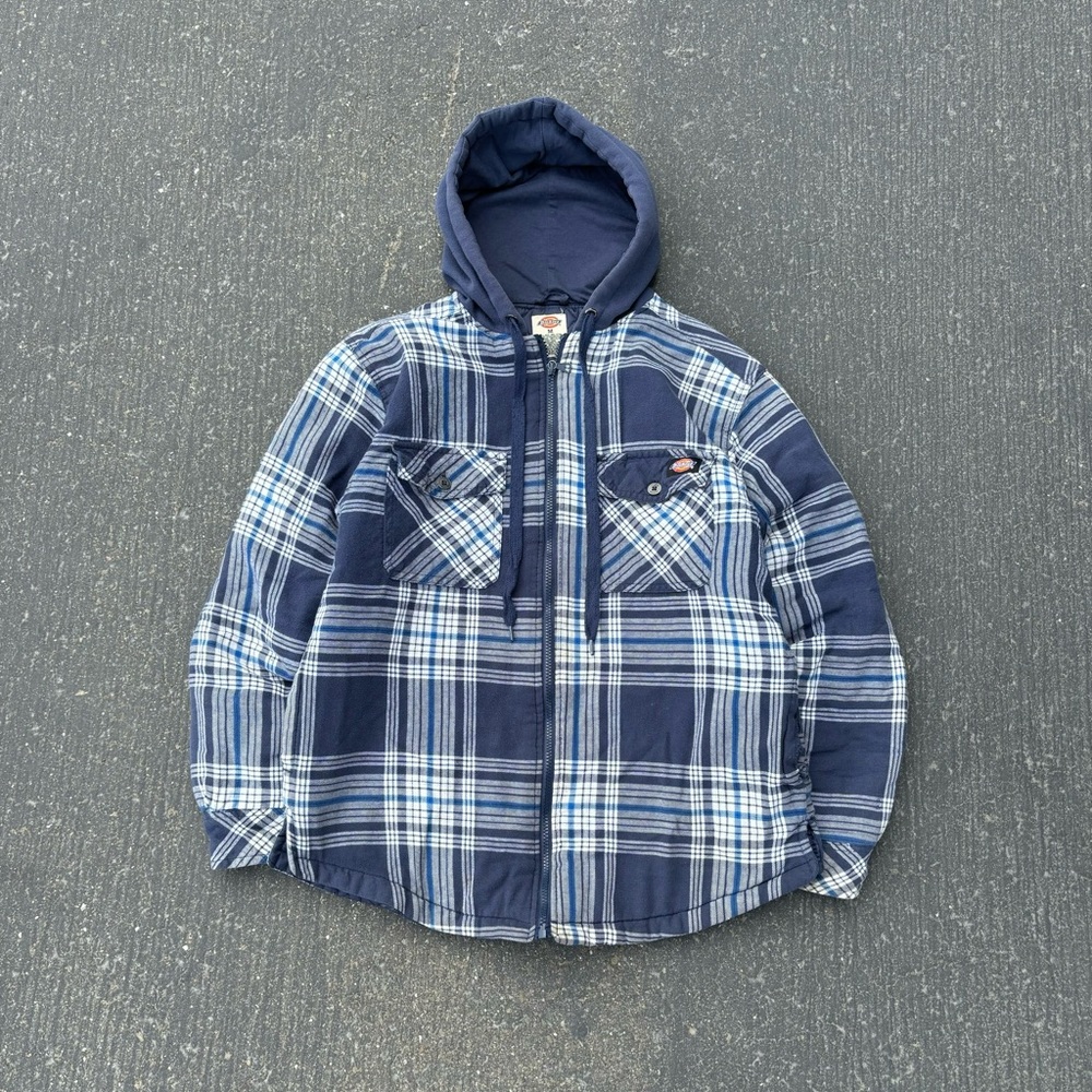 Y2K Dickies Zip Up Hoodie Flannel Puffer Jacket